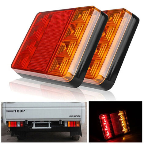 Set mit 2 LED-Anhänger-Rückleuchten, Bremsleuchten, IP65 wasserdicht, universelle Signalleuchten für LKW, Wohnmobil, Transporter, Warnleuchten