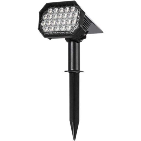 Set mit 2 LED-Solar-Außenstrahlern, IP65 wasserdicht, leistungsstarkes, verstellbares Licht, Solar-Bodenleuchten für den Außenbereich, Solarbeleuchtung für Wege, Gärten, Garagen, Terrassen und Höfe