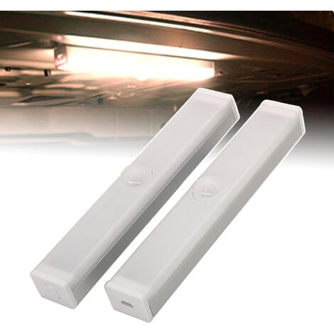 Set mit 2 magnetischen LED-Leuchten mit Bewegungssensor für Kofferraum, Treppenhaus und Kleiderschrank, USB-aufladbar