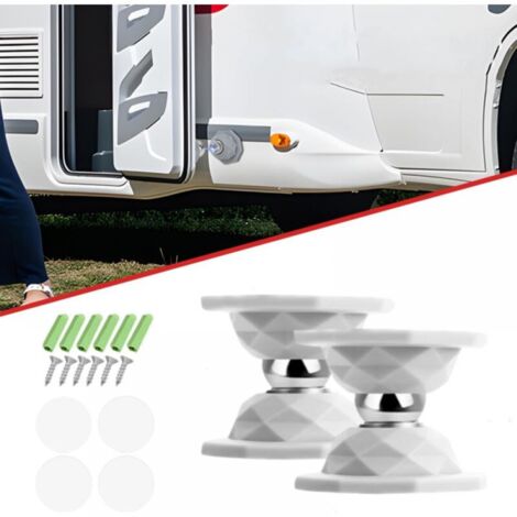 Set mit 2 magnetischen Türstoppern für Wohnmobile, Wohnwagen und Campervans (weiß)