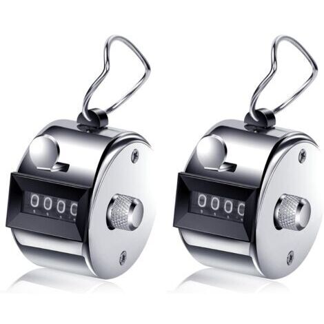 Set mit 2 manuellen Zählern – Mechanischer Zähler – Metall – 4-stellig – Für Golf und Stricken