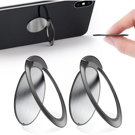 Set mit 2 Metallringen für Mobiltelefone, 1,8 mm, ultradünn, 360-Grad-drehbar, für alle Smartphones