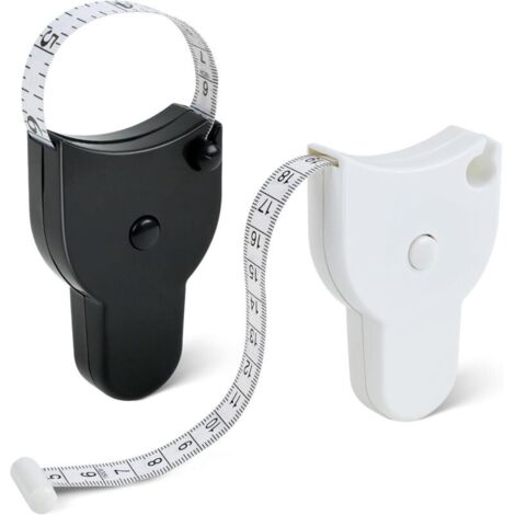 Set mit 2 Metern Nähband, doppelseitigem Körpermaßband, einziehbarem Maßband zur Messung von Länge, Brust- und Taillenumfang, schwarz-weiß