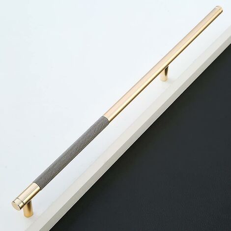 Set mit 2 modernen goldenen Schrankgriffen, 256 mm Lochabstand, Küchentürgriffe, Vintage-Griffe (Goldgrau)
