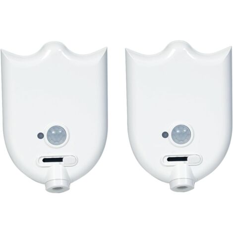 Set mit 2 Nachtlichtern für Toiletten, Bewegungsmelder, Lichtprojektion für die Toilettenschüssel, LED-Beleuchtung für das Innere der Toilette