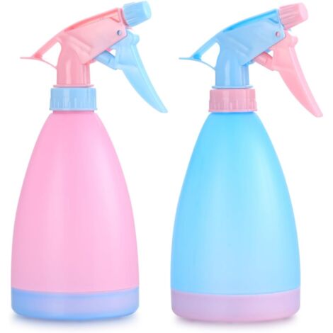 Set mit 2 Pflanzensprühflaschen, für Gartenarbeit, Reinigung und Haarentfernung, 500 ml, blau/rosa