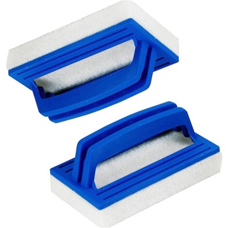 Set mit 2 Poolbodenbürsten, Poolfolien-Reinigungsschwämmen, Kunststoff-Wasserlinienschwämmen mit Griff zur Reinigung von Spa-Wänden