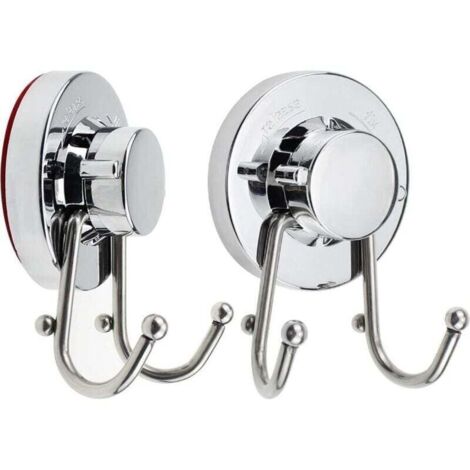 Set mit 2 Saugnapfhaken – Für Bad und Küche – Aus Edelstahl – Wasser- und rostbeständig – Maximale Tragkraft 6 kg
