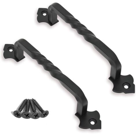 Set mit 2 Scheunentorgriffen für Gartentore, Gartenhäuser oder Schranktüren aus Holz (Lochabstand: 120 mm)