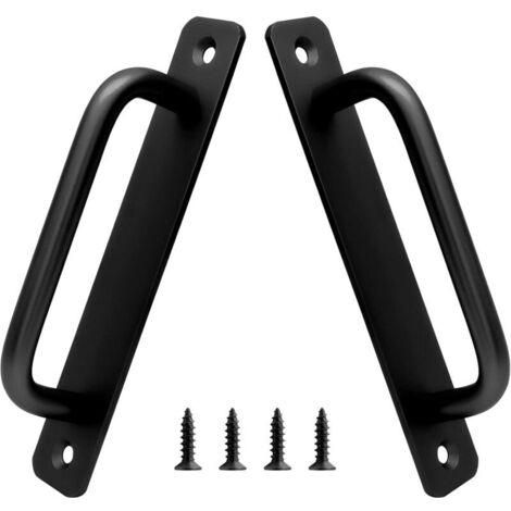 Set mit 2 Schiebetürgriffen aus Aluminiumlegierung, 128 mm Lochabstand, für Küche, Schrank, Badezimmer, Küchenschrank, 15 cm Länge (schwarz)