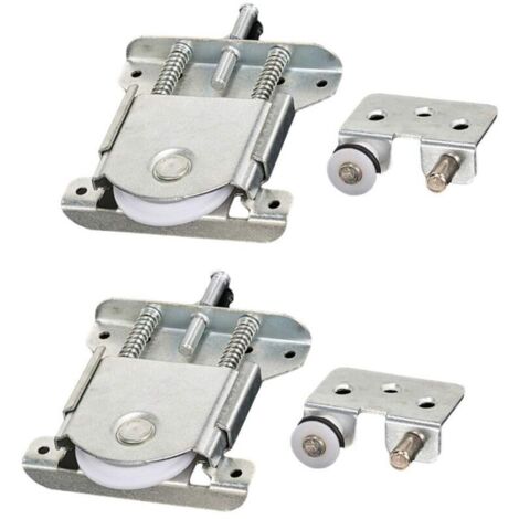 Set mit 2 Schiebetürschienen für Kleiderschränke, Rollen, Führungen mit Stoßdämpfer, Kapazität