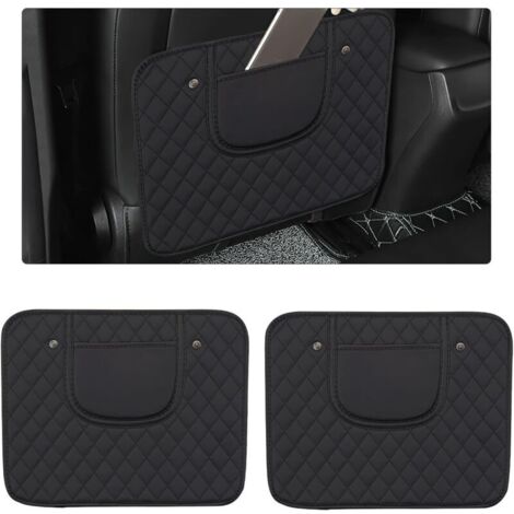 Set mit 2 schützenden Auto-Rücksitzmatten - Aus wasserdichtem Leder - Inklusive Aufbewahrungstasche - Universelles Auto-Innenausstattungszubehör (schwarz)