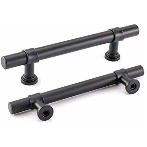 Set mit 2 schwarzen Badezimmerschrankgriffen, 192 mm