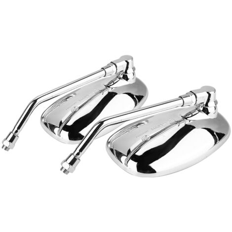 Set mit 2 schwarzen Seitenspiegeln im Retro-Stil für Motorräder, links und rechts am Lenker, 10 mm