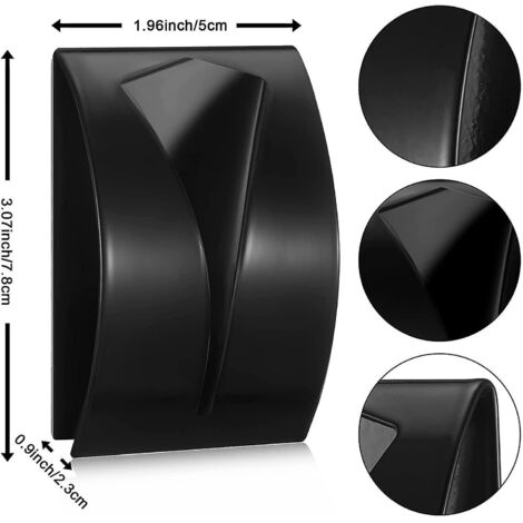 Set mit 2 (schwarzen) selbstklebenden Handtuchhaltern, Wandhaken für Badezimmer-/Badetücher/Geschirrtücher/Schürzen/Müllbeutel, Küche/Bad