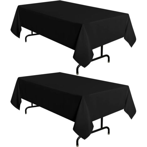 Set mit 2 schwarzen Tischdecken, 51,1 x 78,7 Zoll, rechteckig