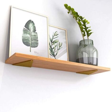 Set mit 2 schwebenden, dreieckigen Metallregalhalterungen (weiß), Wandmontage, DIY-Dekorationshalterung für Schlafzimmer, Wohnzimmer, Badezimmer, 17 x 13 cm / 6,7 x 5,1 Zoll