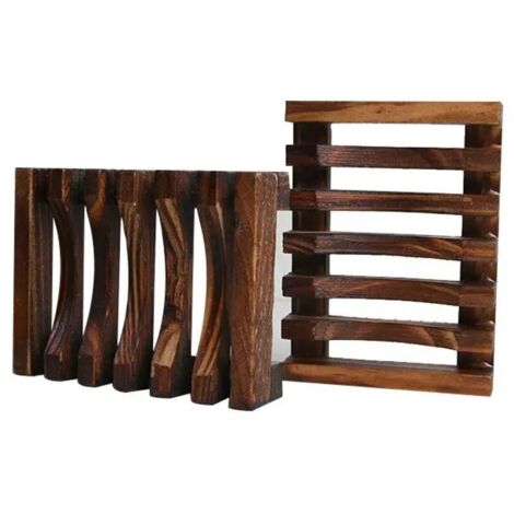 Set mit 2 Seifenboxen aus Holz mit Deckel – Seifenhalter – Ideal für Zuhause, Badezimmer, Reisen und Camping – Tragbare Seifenbox – Reise-Toilettenartikel