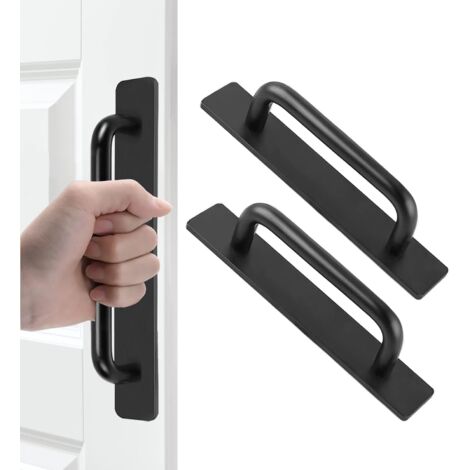 Set mit 2 selbstklebenden Aluminiumgriffen  Kein Bohren erforderlich  Für Küchenschränke, Duschen, Kommoden, Schubladen, Kleiderschränke, Türen  Einfache Montage auf Glas oder Holz
