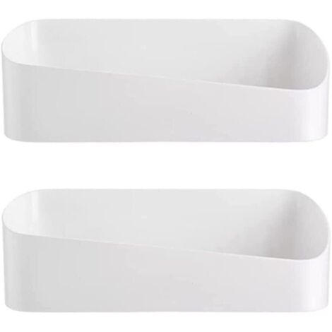 Set mit 2 selbstklebenden Duschablagen, Badezimmerregal, Gewürzregal, Wandmontage ohne Bohren, Badezimmeraccessoires, Make-up, Shampoo mit 4 Klebestreifen