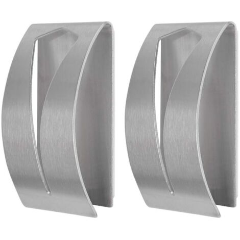 Set mit 2 selbstklebenden Handtuchhaken, Wandhaken aus Edelstahl zur Befestigung von Badetüchern, Geschirrtüchern, Schürzen und Müllbeuteln in der Küche.