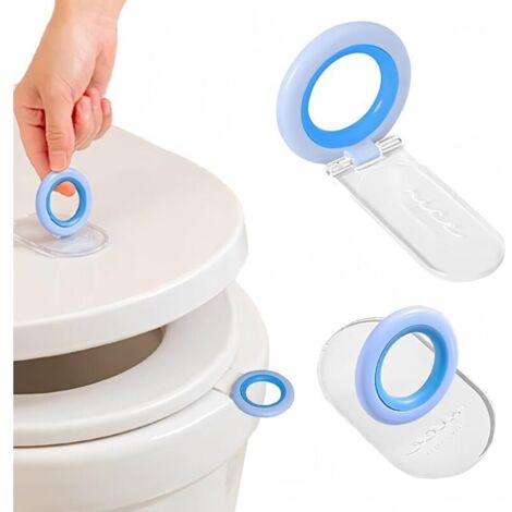Set mit 2 selbstklebenden WC-Sitz-Hebern für Toiletten, Hotels, Haushalte, Badezimmeraccessoires, blau und weiß