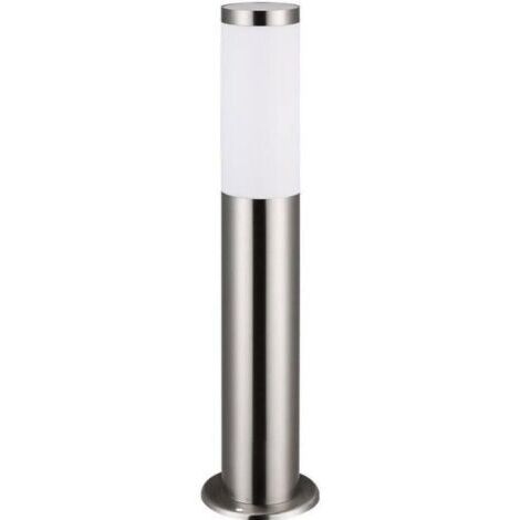 Set mit 2 silbernen Stehlampen, Außenbeleuchtung, E27-Fassung, Edelstahl, IP44, Gartenweg