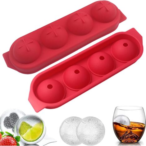 Set mit 2 Silikon-Eiswürfelformen mit Deckel, große Würfel für Getränke und Babynahrung, wiederverwendbar und BPA-frei