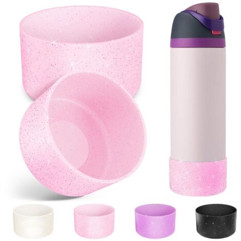 Set mit 2 Silikonverschlüssen für Owala 32-oz-Wasserflaschen, rutschfeste Schutzbeschichtung mit Schutzpuffer am Boden, kompatibel mit Edelstahl-Wasserflaschen