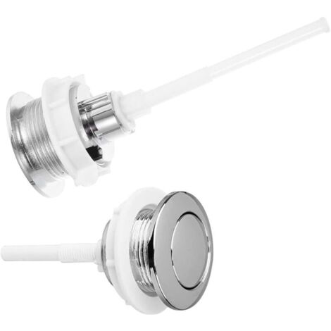 Set mit 2 Toilettenspülknöpfen, 38 mm, Einzelknopf, verchromtes Ersatzteilset, robustes ABS, einfache Installation, universelle Kompatibilität