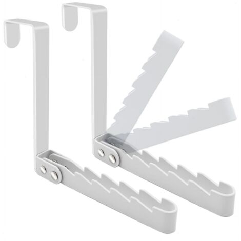 Set mit 2 Türhaken, stabiler und faltbarer Wäscheständer für Kleidung, Mäntel und Handtücher, weiß, platzsparend, einfache Montage