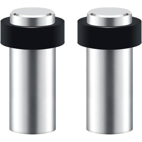 Set mit 2 Türstoppern aus Edelstahl, 80 mm hoch, inklusive Schrauben