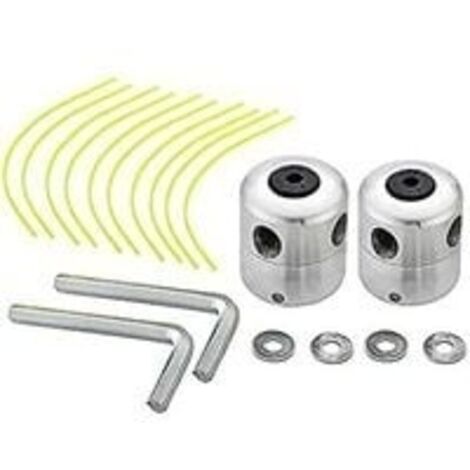 Set mit 2 universellen Aluminium-Freischneiderköpfen – Doppelfadenkopf – Nylonfadenspule – Freischneiderzubehör