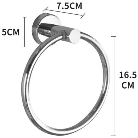 Set mit 2 verchromten Handtuchringen, Badezimmeraccessoires, dicker Handtuchhalter aus Edelstahl für das Badezimmer, moderner runder Wandhandtuchhalter