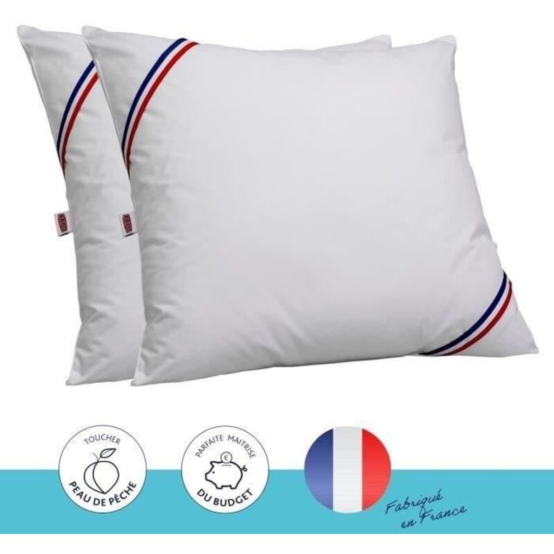 Les Tendances Set Mit 2 Versuchungskissen - 60 X 60 Cm - 100% Polyester Hohlfaser Silikon E Füllung - Weiss - Dodo