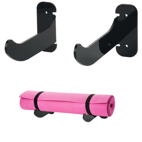 Set mit 2 Wandhalterungen für Yoga- und Gymnastikmatten - JINFGERNE - Praktischer Organizer, einfache Montage, ideal für Matten, Schaumstoffrollen und Surfbretter