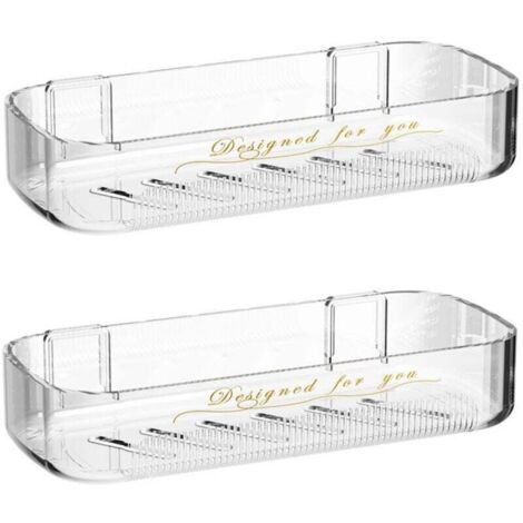 Set mit 2 wandmontierten Badezimmerregalen (kein Bohren erforderlich), Abtropfregale für Bad/Küche