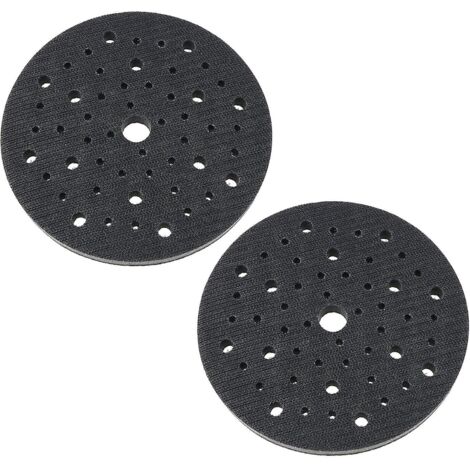 Set mit 2 weichen Schwammschleifscheiben (150 mm) mit 53 Löchern für Schleifscheiben – stoßfest – Klettverschluss