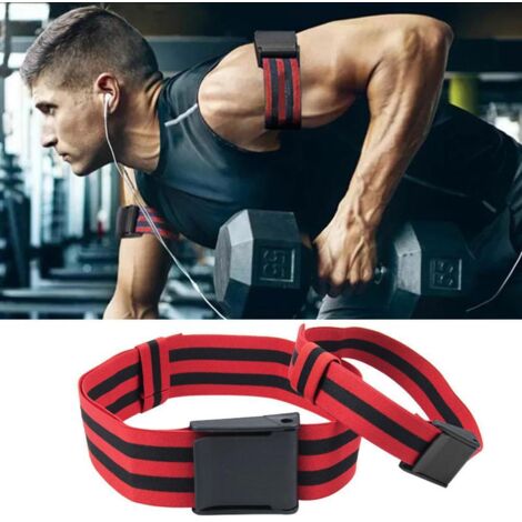 Set mit 2 Widerstandsbändern für Fitness- und Krafttraining mit Armschlaufen – Muskeltraining und Durchblutungsbeschränkung