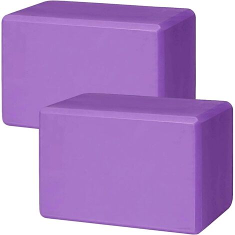 Set mit 2 Yogablöcken für Yoga-Training, Pilates, Yoga, hochwertige Yogablöcke, perfekt für Yoga, Pilates, Meditation, für Anfänger und Fortgeschrittene (lila)