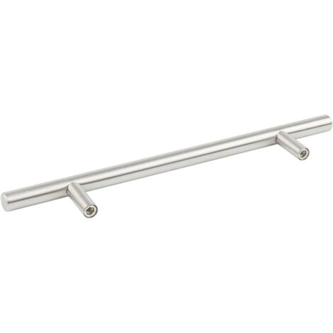 Set mit 20 Edelstahl-T-Griffen, 200 mm breit, für Schubladen und Schranktüren, 128 mm Lochabstand