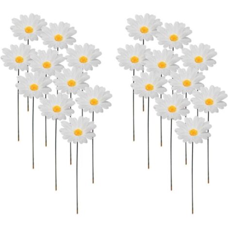 Set mit 20 Gänseblümchen-Gartensteckern, 3D-Dekoration für Rasen, Pflanzen und Wege