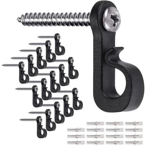 Set mit 20 Haken für Weihnachtslichter inklusive Schrauben, für den Innen- und Außenbereich