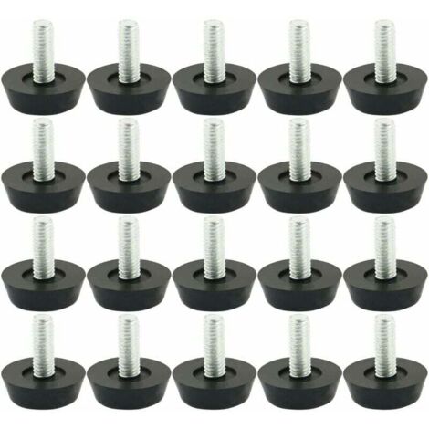 Set mit 20 verstellbaren Möbelfüßen, Schutzgleitern für Tisch- und Stuhlbeine, Bodenbefestigungsschrauben, 18 mm x M6 x 20 mm