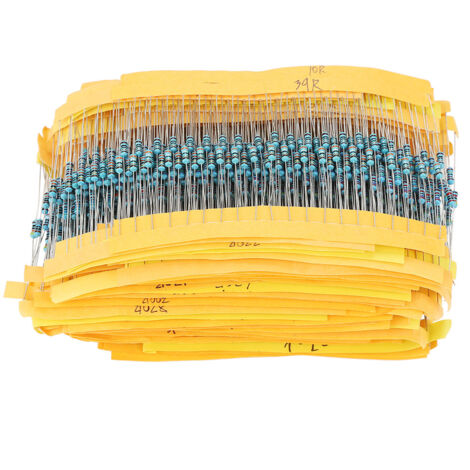 Set mit 2000 1/4 W Metallfilmwiderständen (100 verschiedene Werte, von 1 Ohm bis 1 MΩ)