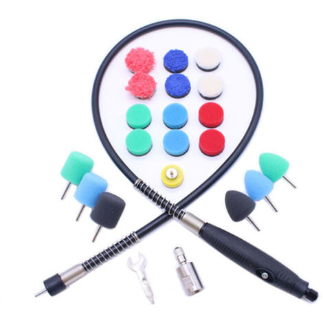 Set mit 22 Schaumstoffscheiben zum Polieren von Türgriffen und kleinen Oberflächen. Mini-Rotationspoliermaschine für die Haushaltsreinigung.