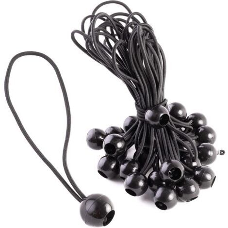 Set mit 25 elastischen Kordeln mit Kugelhaken - Geeignet für Zelte, Planen, Taschen, Schwimmbecken, Trampoline usw. - Länge: 21 cm (8,25 Zoll)