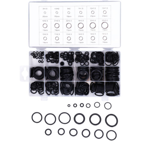 Set mit 279 O-Ringen für Sanitär- und Kfz-Anwendungen – Schwarz