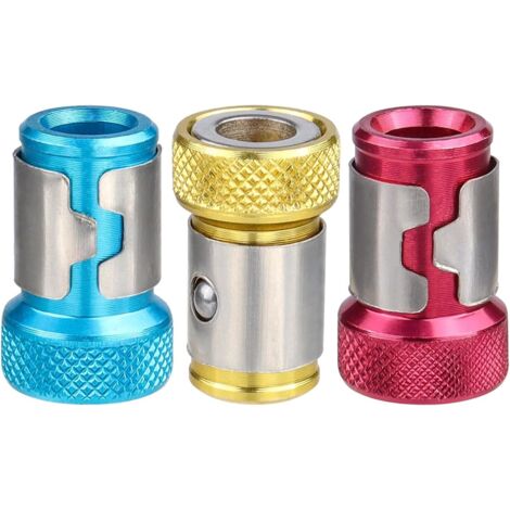 Set mit 3 abnehmbaren magnetischen Schraubendreher-Bit-Ringen – Magnetische Schraubensammler und Bit-Optimierer aus Aluminiumlegierung – Kompatibel mit Schraubendreher-Bits mit 6,35 mm (1/4 Zoll) Scha
