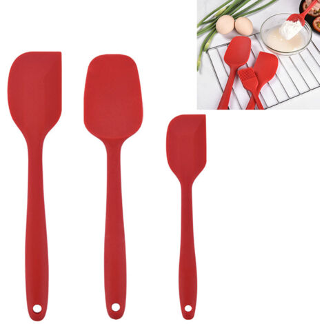 Set mit 3 antihaftbeschichteten, hitzebeständigen Silikonspateln in Lebensmittelqualität zum Kochen und Backen